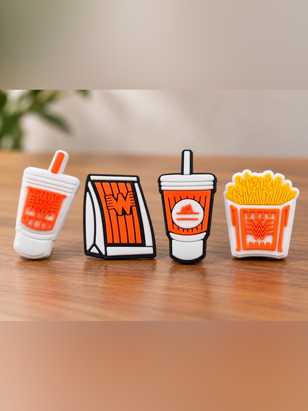 Whataburger CROC CHARMS - Orange & White - 4 pack